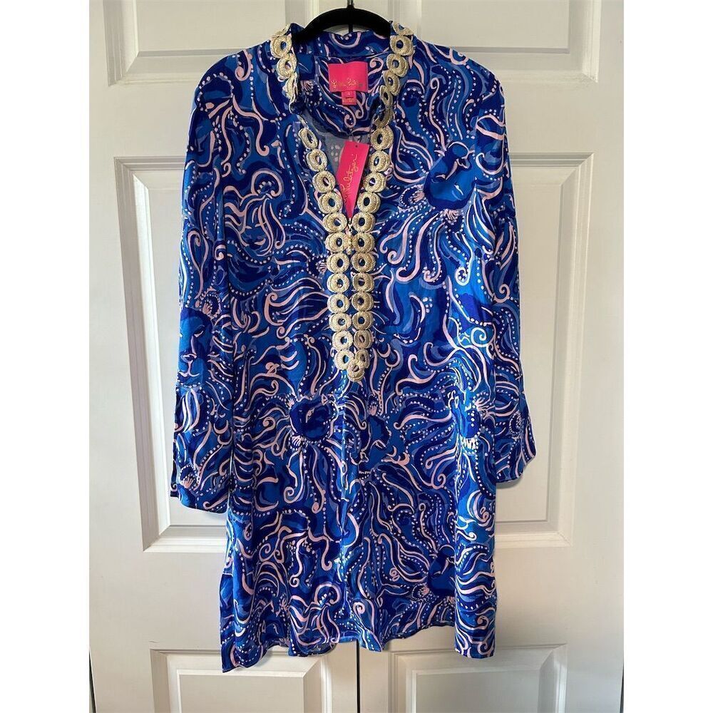 Lilly Pulitzer Gracelynn Women's Size 4 Blue Tunic Dress